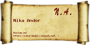 Nika Andor névjegykártya
